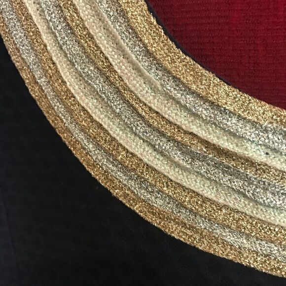 Lilly Pulitzer Valli Shift Dress Women's Size 14 Navy Blue w/Gold & Silver Trim - Picture 8 of 12